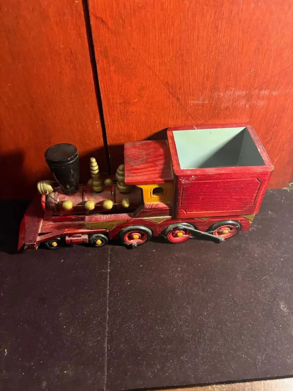 PBC International Wooden Train Locomotive Candy or Pencil Holder Centerpiece